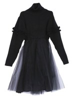 タートルドッキングワンピース/ブラック