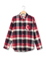 チェックネルシャツ/モスグリーン(224)