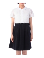 フラワーエンブロイダリー切り替えワンピース/オフホワイト(103)