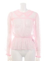 フラワーレースシースルーブラウス/PINK