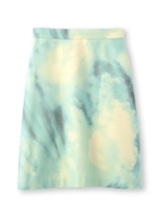 ムラ染め風メルトンミディ丈スカート/ライトグリーン(421)