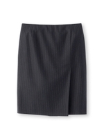 [L]サキソニーストライプスカート/ネイビー(393)