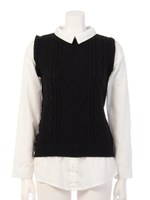 シャツドッキングトップス/ブラック