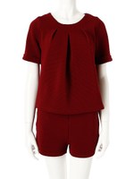 ジャガードタックセットアップ/ボルドー