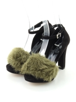 ストラップフェイクファーシューズ/KH
