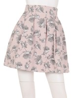 スラブジャガードタックフレアスカート/ピンク