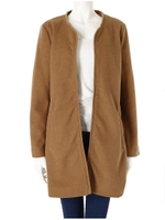 ノーカラーAラインコート/ネイビー