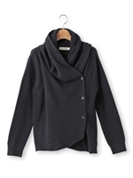 フーデッドラップカーディガン/ライトベージュ(051)