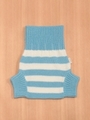 ボーダーニットオーバーパンツ/ライトブルー