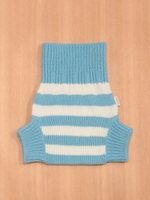 ボーダーニットオーバーパンツ/ライトブルー