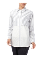 ポケット付き比翼シャツ/ホワイト(001)