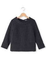 千鳥柄ハイカラーブラウス/オフホワイト(003)