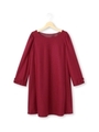 袖リボンAラインワンピース/ボルドー(064)