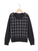 柄ニット/ブラック(419)