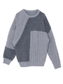 PATCH KNIT TOP/BLK