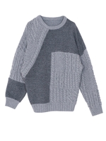 PATCH KNIT TOP/BLK
