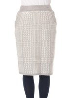 ・グレンチェックジャガードニットタイトスカート/Brown