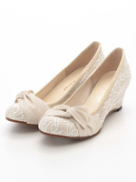 【JELLYBEANS】ツイストターバンレースパンプス/ベージュ