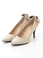 【vanitybeauty】【柔ラカSoft Insole】ポインテッドバックリボンパンプス/ブラック