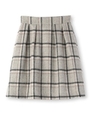 シャギーチェックスカート/ベージュ(252)