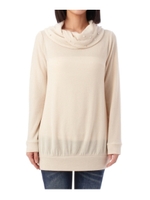 ビーズ付きオフタートルプルオーバー/ライトベージュ(051)