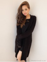 ブークレーニットロングカーデ/MIX