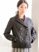 メルトンピーコート/Ｃ／グレー