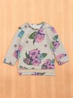 ランタナプリント長袖Ｔシャツ/杢グレー