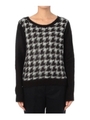 千鳥格子起毛ニット/ブラック(119)