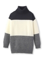 配色タートルニットプルオーバー/ライトグレー(011)