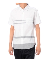 配色ボーダーコットンシャツ/ブラック(019)