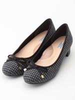 【ILIMA】マテリアルバレエパンプス/ブラックチェック