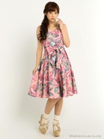 【LIZ LISA】大花ワンピース/ブルー