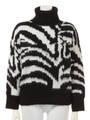 【M】BULKY ZEBLA LINE KNIT TOP/グレー
