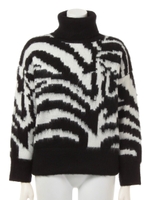 【M】BULKY ZEBLA LINE KNIT TOP/グレー