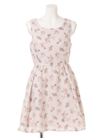 アンティークフラワーワンピース/グレー