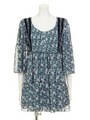 オリジナル花柄シフォンチュニック/スモーキーブルーベース