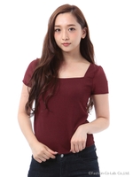 シフォンスリーブカットトップス/ボルドー