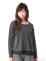 タックドレーププルオーバー/ブラック