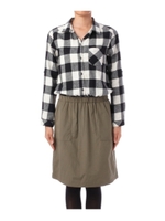 チェック柄スカートドッキングワンピース/ブラック(319)