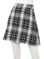 チェック柄フレアスカート/グレー