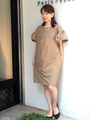 バックリボンワンピース/キャメル