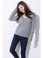 マシュマロタッチVネックニットTOP/GRAY