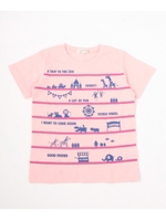 吸水速乾 ZOO PARKプリントTシャツ/ベビーピンク(071)