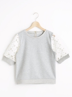 袖レース切替プルオーバー/グレー