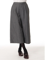 ・ストライプタックガウチョパンツ/Gray Mixture