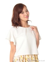 【Cherite by PRIME PATTERN】ドロップラッフルTシャツ/クロ