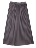 ヒザ下丈プリーツスカート/チャコールグレー