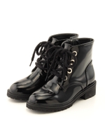 エナメルジップブーツ/ブラック