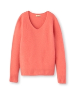 カシミヤVネックニットプルオーバー/ライトオレンジ(066)
